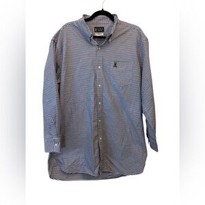 Psycho Bunny Blue and White Checkered Shirt Size 2XL